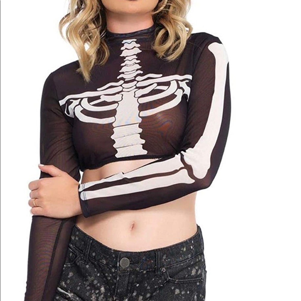 Skeleton crop top